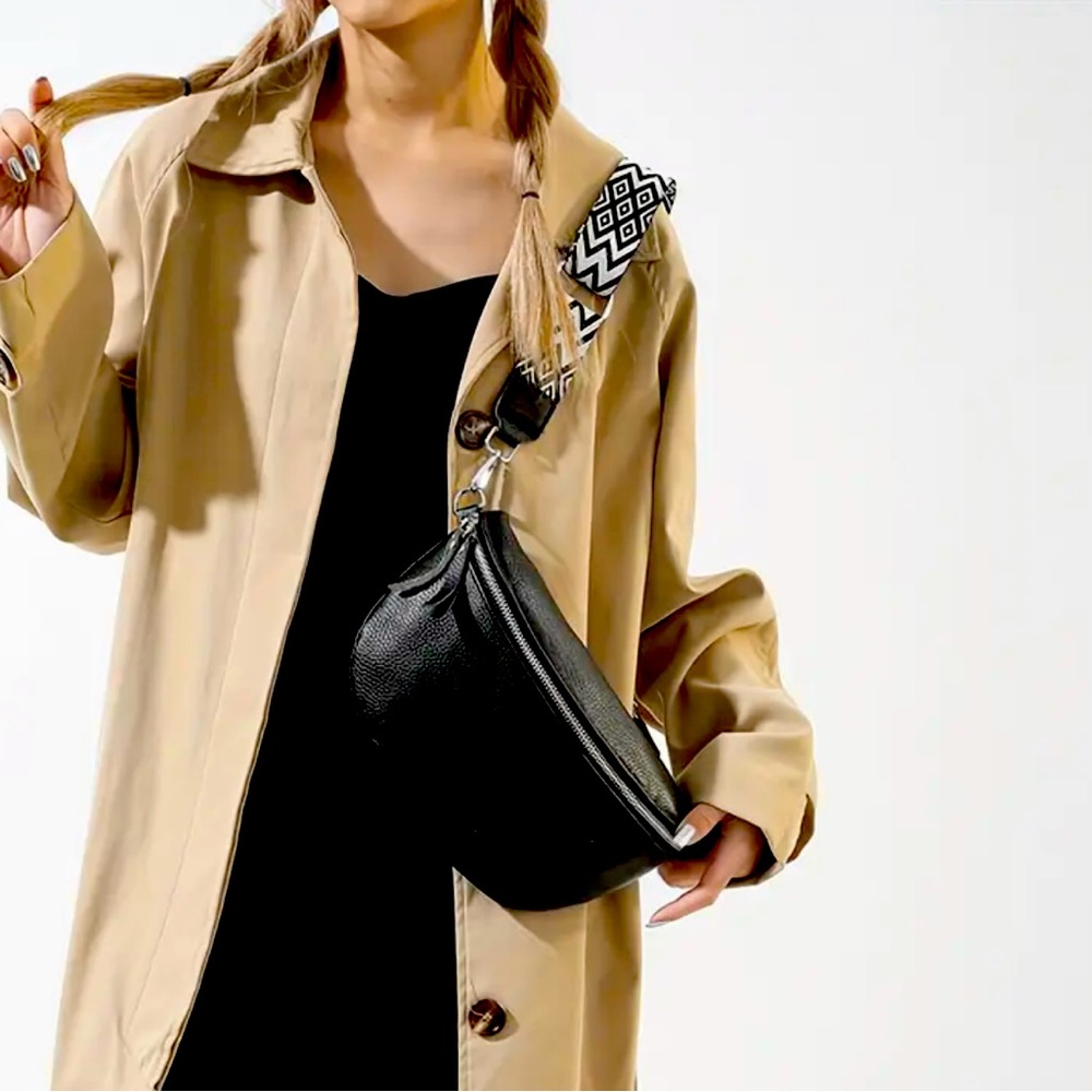 New - Simple & Stylish Crossbody Bag with Adjustable Strap - Black